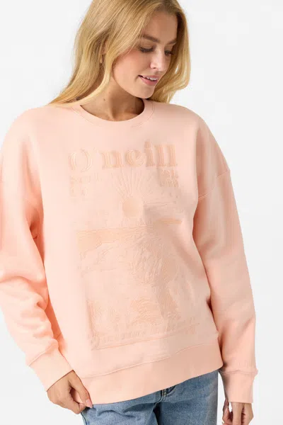O'neill Chore Break Oversized Graphic Sweatshirt In Pink