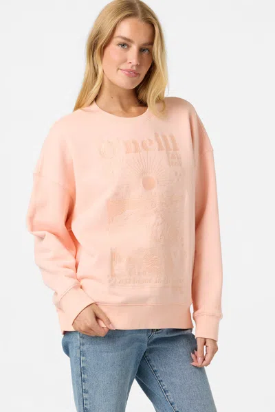 O'neill Chore Break Oversized Graphic Sweatshirt In Pink