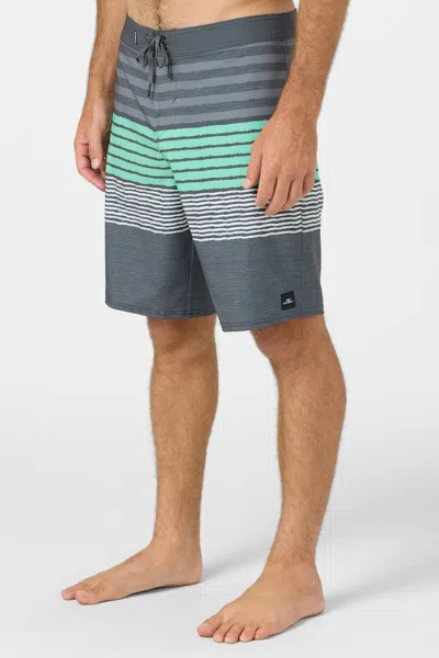 O'neill Hyperfreak Heat Stripe Swim Trunks In Gray