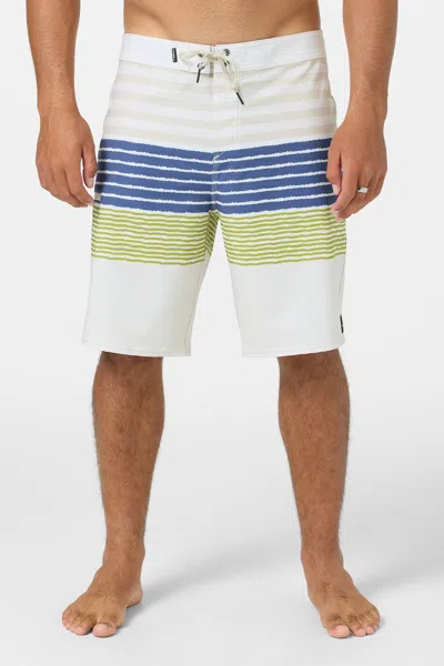 O'neill Hyperfreak Heat Stripe Swim Trunks In White