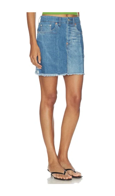 Kenzo Patchwork Short Skirt In Blue