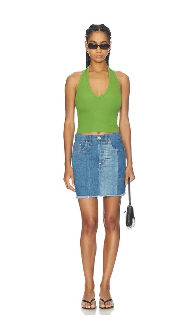 Kenzo Patchwork Short Skirt In Blue