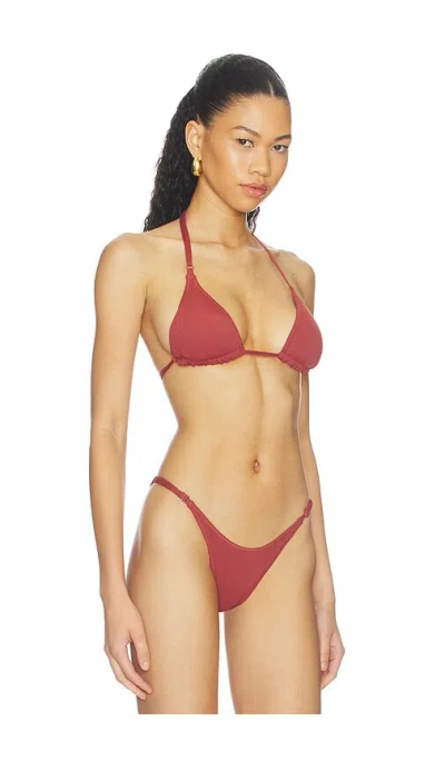 Geel Triangle Bikini Top In Brown