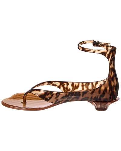 Chloé Brown Jelly Sandal With Animal Print And Flat Sandal In Black