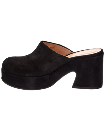 Gianvito Rossi Lyss Suede Platform Clogs In Black