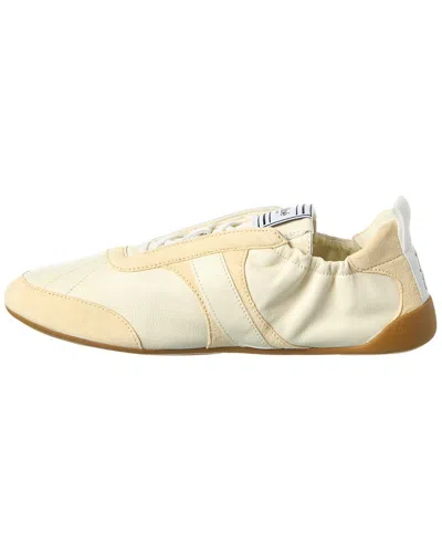 Chloé Kick Suede-trimmed Leather Sneakers In White