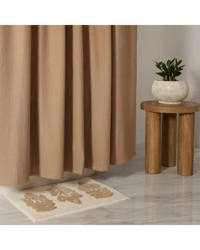 Home Collection Waffle Texture Shower Curtain In Brown