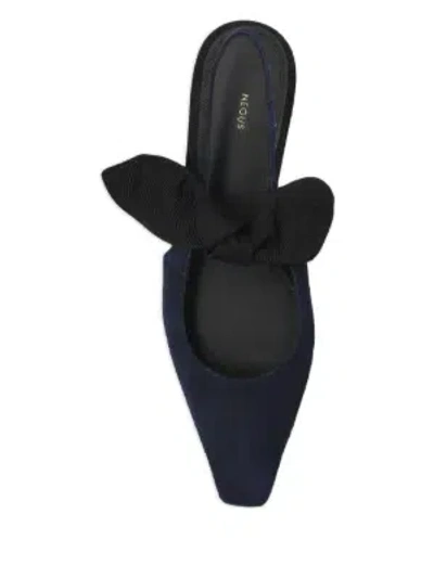 Neous Uba Bow-detail Flat Shoes In Blue