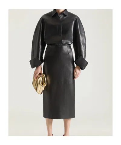 Givenchy Coccon Collared Long-sleeve Shirt In Black