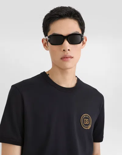 Dolce & Gabbana Cotton T-shirt With Patch In Black
