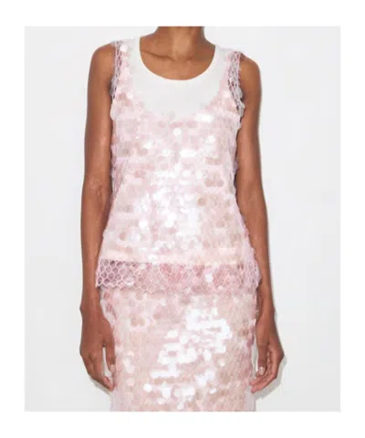 Tory Burch Sequin Mesh Top In Multi