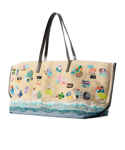 Staud Beach Pattern Handbag In Red