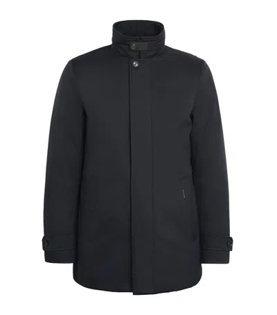 Moorer Polyester Down Jacket Stand Collar Pockets In Black