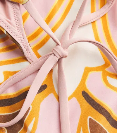 La Doublej Printed String Bikini Bottoms In Pink