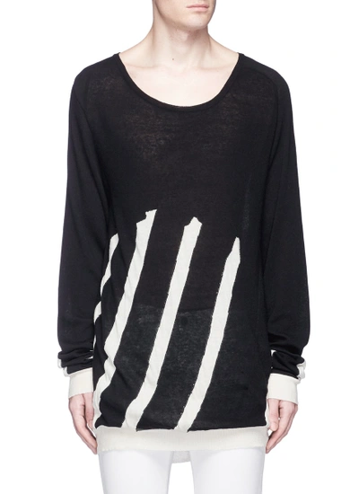 Shop Haider Ackermann Stripe Cotton-cashmere Sweater