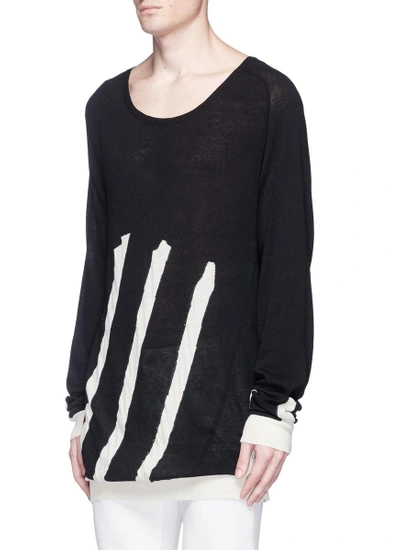 Shop Haider Ackermann Stripe Cotton-cashmere Sweater