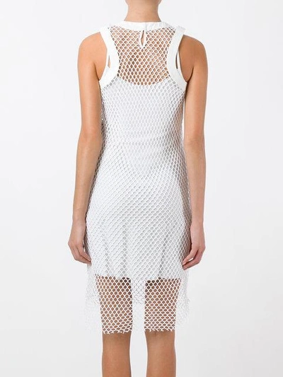 Shop Sacai Fishnet Tank Dress In White