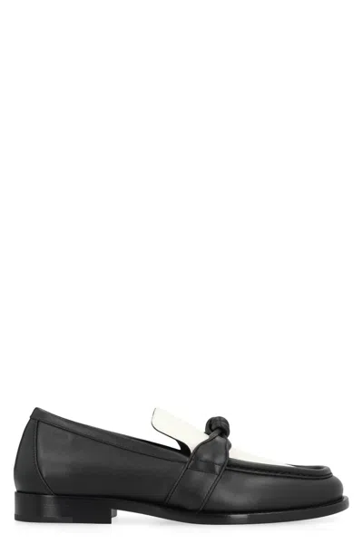 Bottega Veneta Blackwhite Solid Loafers In Multi