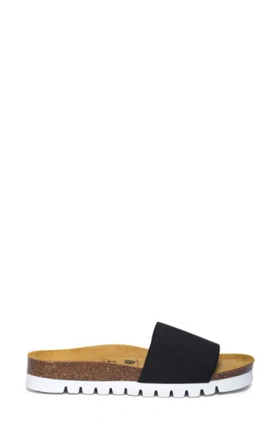 Plakton Solid Slide Sandal In Black