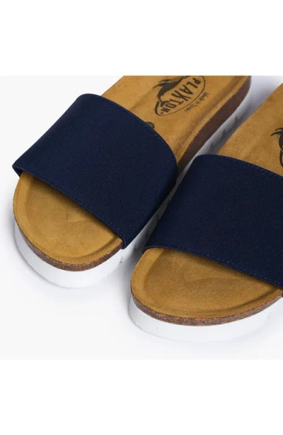 Plakton Solid Slide Sandal In Blue