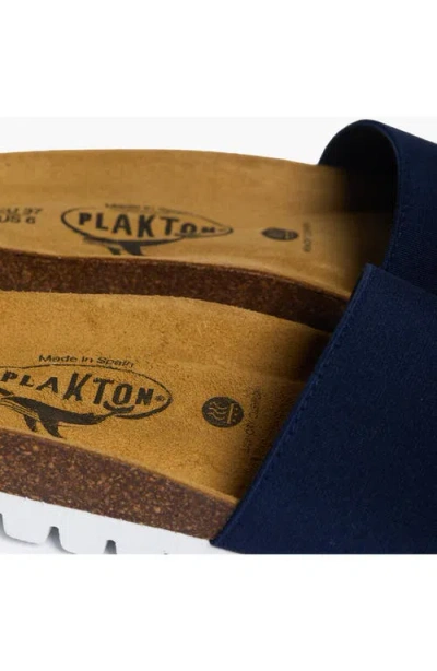 Plakton Solid Slide Sandal In Blue
