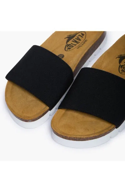 Plakton Solid Slide Sandal In Black