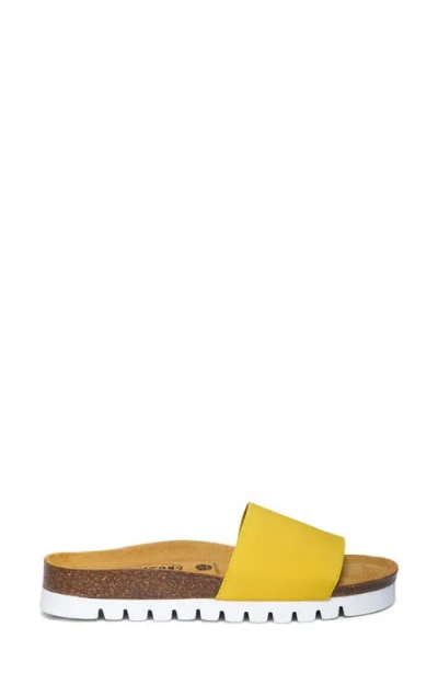 Plakton Solid Slide Sandal In Yellow