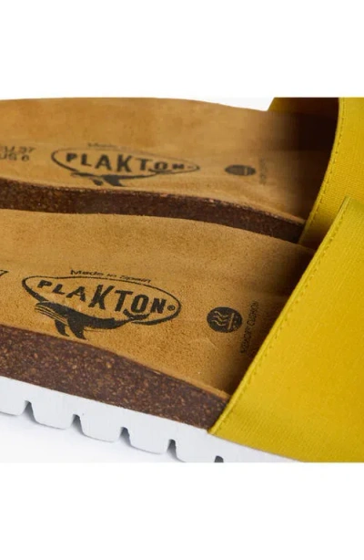 Plakton Solid Slide Sandal In Yellow