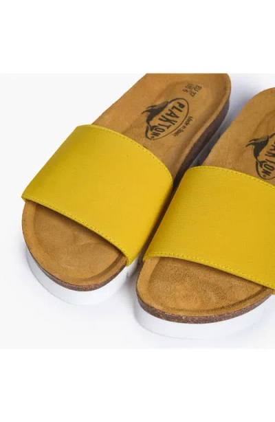 Plakton Solid Slide Sandal In Yellow
