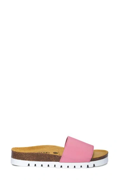 Plakton Solid Slide Sandal In Pink