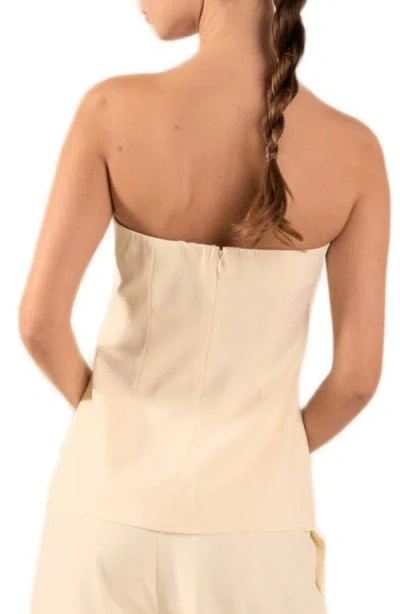 Endless Rose Button Strapless Top In White