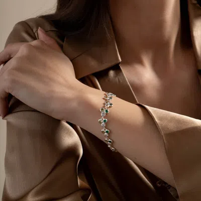Dower & Hall Greens Trio Array Line Bracelet In Metallic