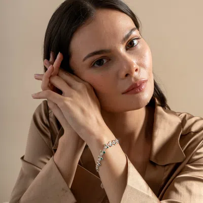 Dower & Hall Greens Trio Array Line Bracelet In Metallic