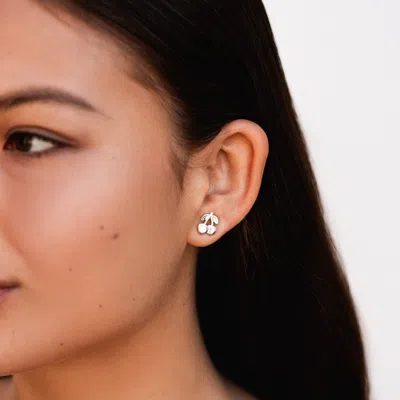 Dower & Hall Cherry Narrative Studs In Metallic