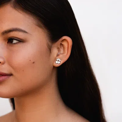 Dower & Hall Cherry Narrative Studs In Metallic