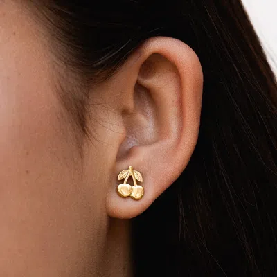 Dower & Hall Cherry Narrative Studs In Metallic