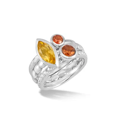 Dower & Hall Ember Twinkle™ Ring Stack In Silver