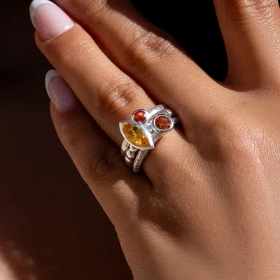 Dower & Hall Ember Twinkle™ Ring Stack In Silver