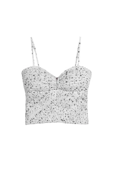 Nocturne Printed Chiffon Bustier In White