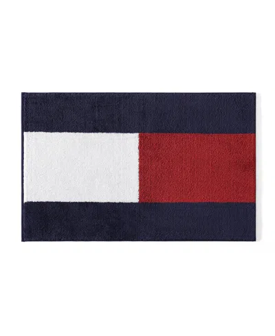 Tommy Hilfiger Flag Blue Bath Rug In Multi