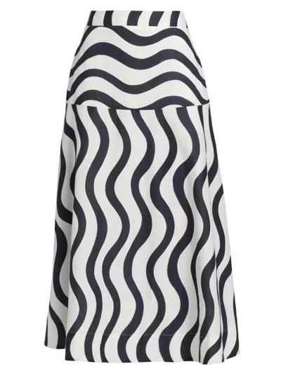 Milly Illy Lona Printed Midi Skirt In Multi