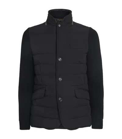 Moorer Button-up Padded Down Jacket In Black