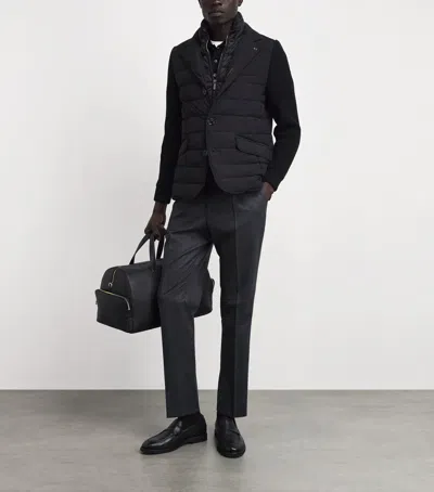 Moorer Button-up Padded Down Jacket In Black