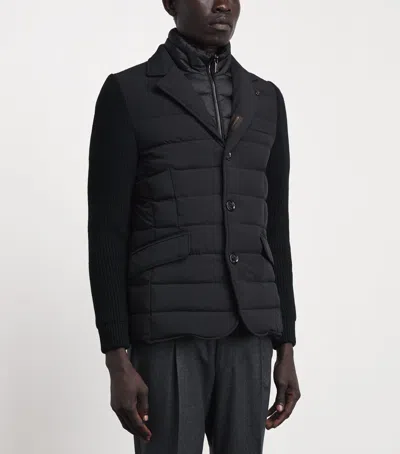 Moorer Button-up Padded Down Jacket In Black