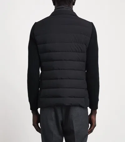 Moorer Button-up Padded Down Jacket In Black