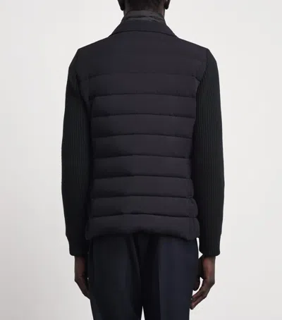 Moorer Button-up Padded Down Jacket In Blue