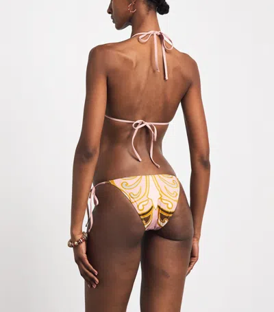 La Doublej Printed Triangle Bikini Top In Multi