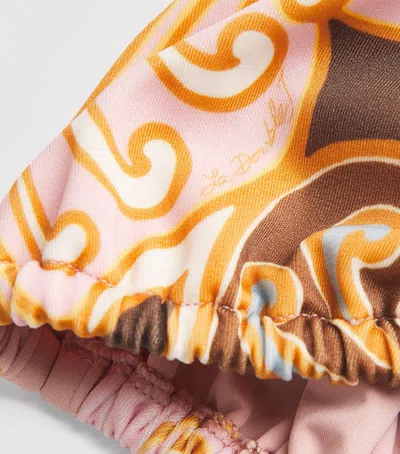 La Doublej Printed Triangle Bikini Top In Multi