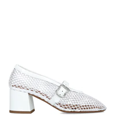 Alaïa 55 Leather-trimmed Mesh Pumps In Brown