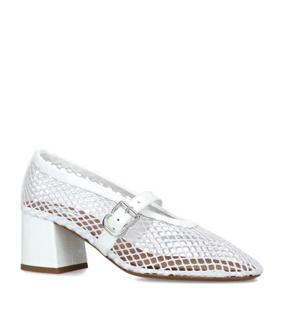 Alaïa 55 Leather-trimmed Mesh Pumps In Brown
